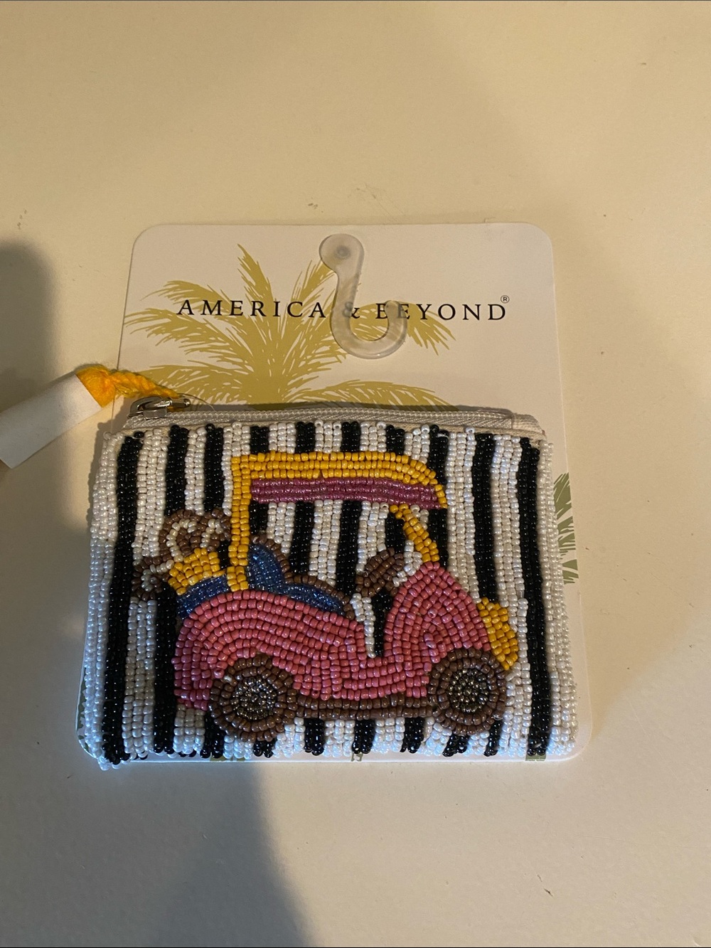 Tjmaxx America & Beyond Pink Beaded Travel Coin Pouch